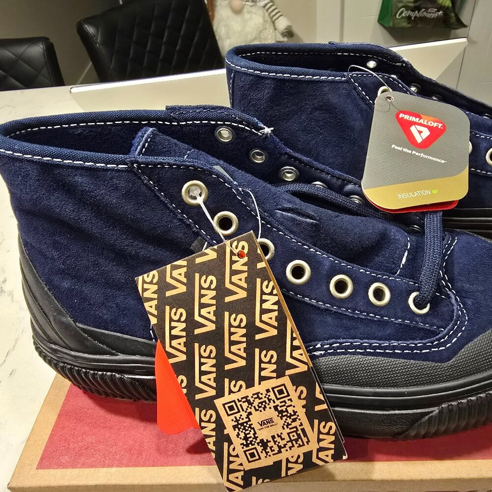 Vans Suede Destruct Mid MTE-1 Skate Shoes Sneaker Dress Blue Women's Size 7 NEW